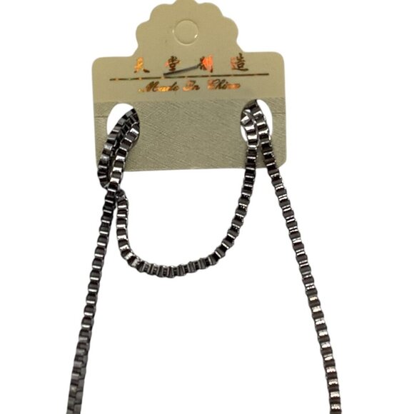 Men’s Rhinestone Cross Pendant Necklace Silver Box Chain - Picture 2 of 16